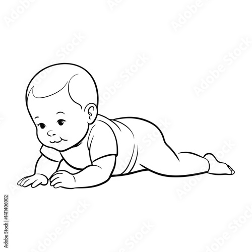 baby girl vector illustration