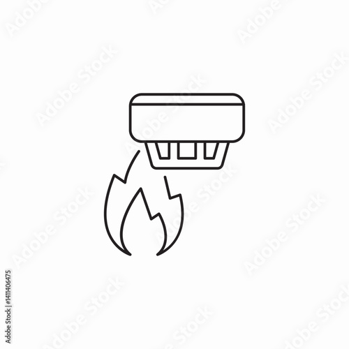 fire detector icon sign vector