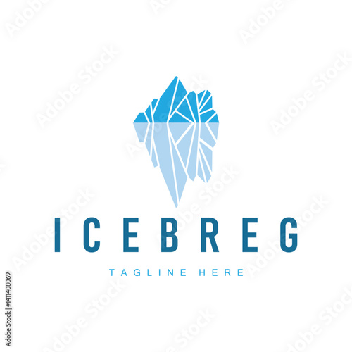 icebreg logo design antarctic iceberg concept with a simple minimalist concept of natural scenery with natural mountain symbols