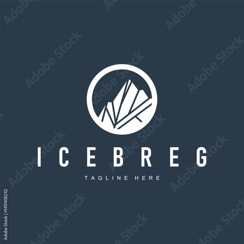 icebreg logo design antarctic iceberg concept with a simple minimalist concept of natural scenery with natural mountain symbols