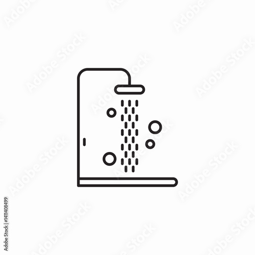 shower with water icon sign vector