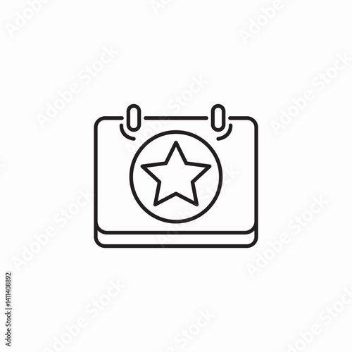 starred calendar date icon sign vector