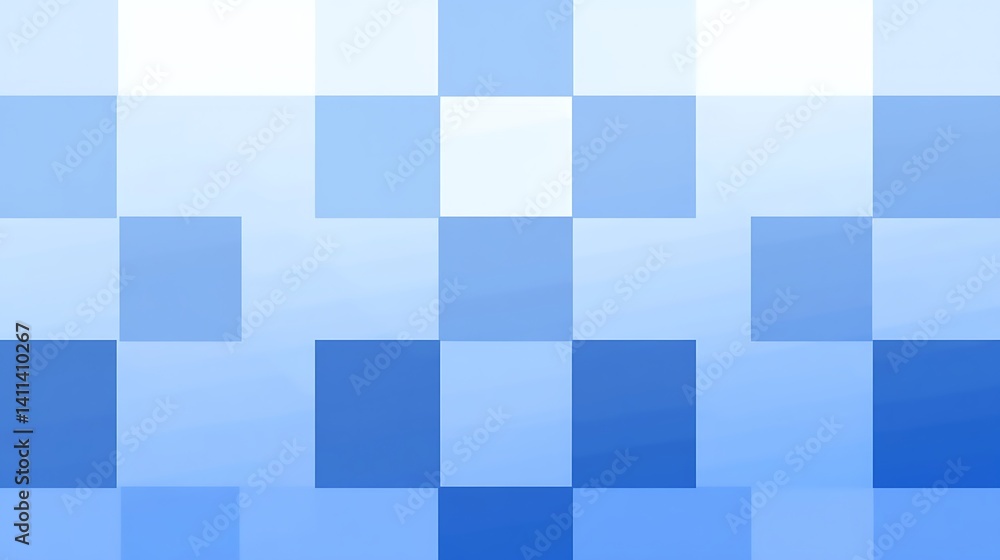 Blue and white squares form a simple abstract mosaic pattern Blue and white squares form a simple abstract mosaic pattern