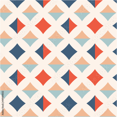 バイカラー　ひし形　パターン