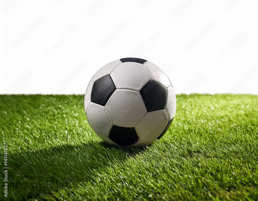 Kick ball on grass, isolated on white background, high quality photo Kick ball on grass, isolated on white background, high quality photo