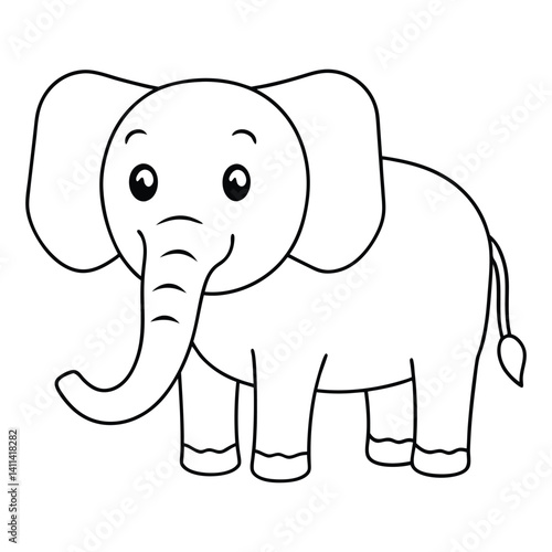 A cute pink baby elephant cartoon vector illustration brings fun to the jungle