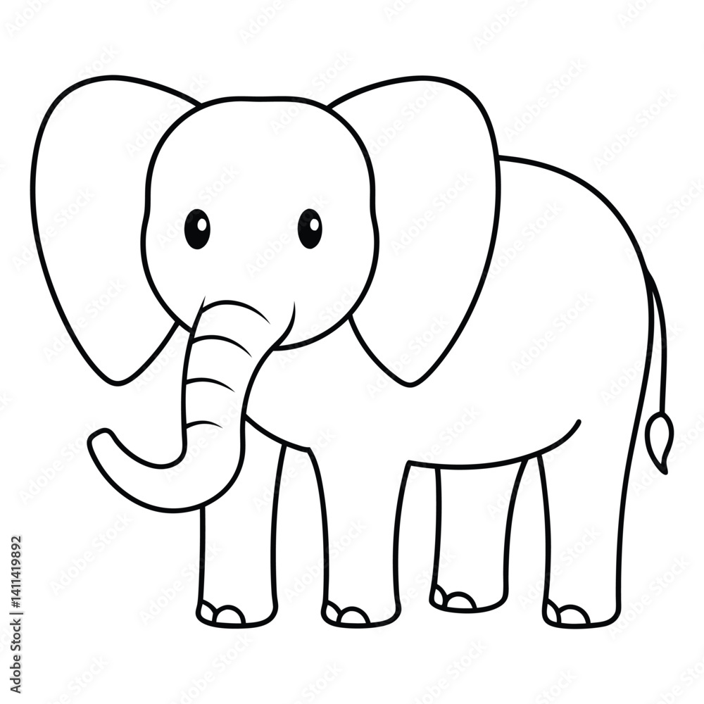 Naklejka premium baby elephant cartoon