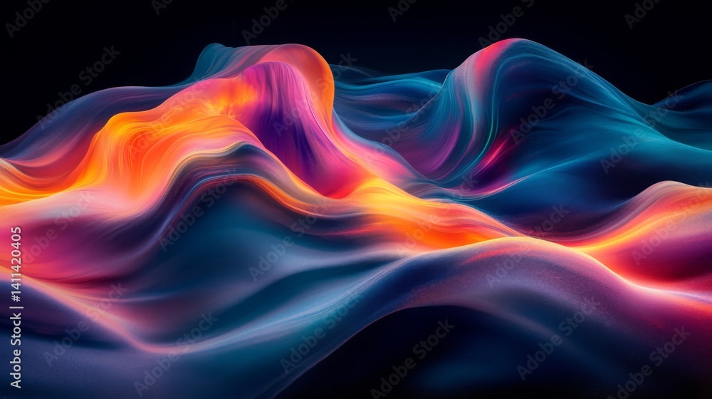 Abstract Colorful Waves Digital Art Background Abstract Colorful Waves Digital Art Background