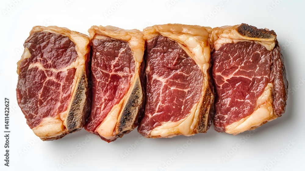 Obraz premium Raw Lamb Chops Steak Meat Food Closeup