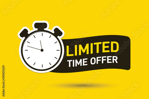 Limited offer offer vector banner with yellow background
