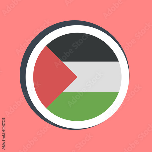 Free Download Sticker round palestine flag. Palestine elements. Good for prints, posters, logo, infographics, etc. - GFXLoad
