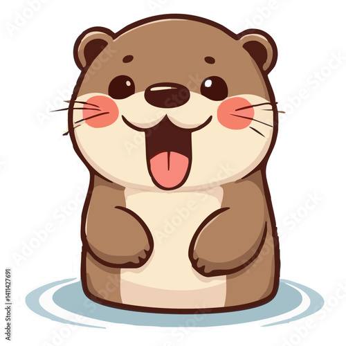 a cute cartoon otter illustration