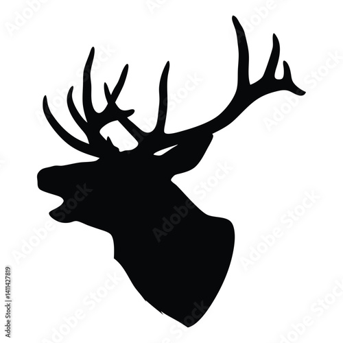 Deer head vector silhouette