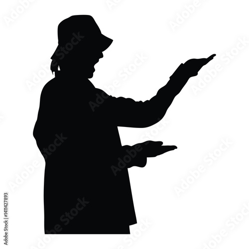 Beggar vector silhouette