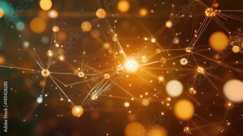 Futuristic energy web showcasing cross-linked nodes and beams across a virtual cityscape