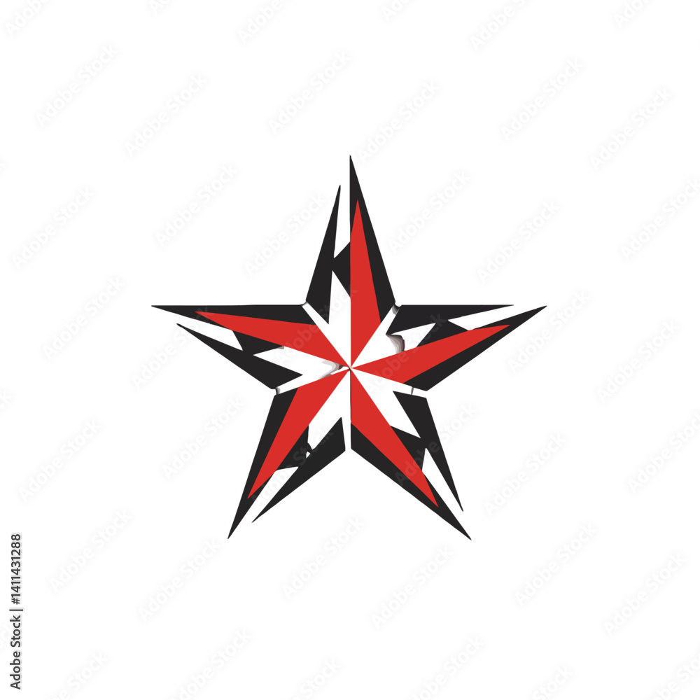 Fototapeta premium Red and Black Star Design