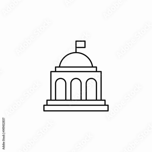government building icon sign vector