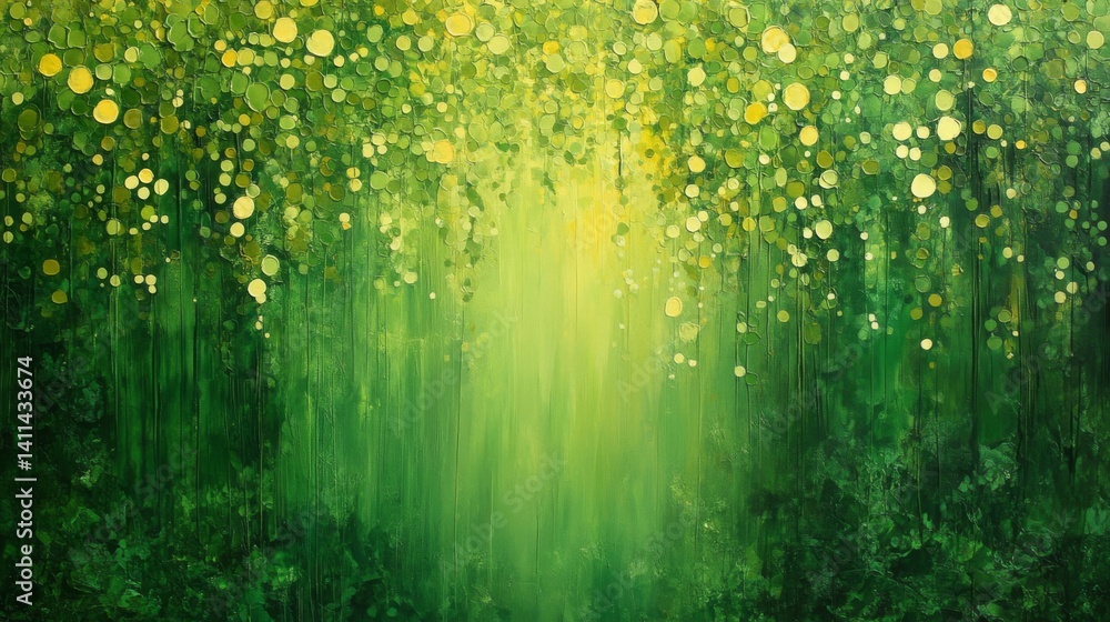 Fototapeta premium Lush Green Forest Path With Bright Sunlight