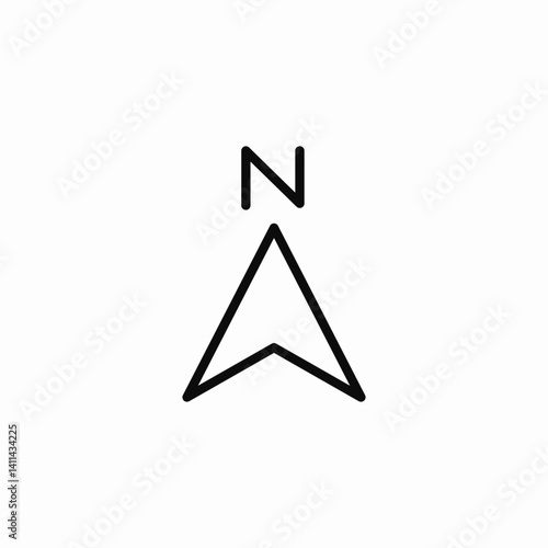 north indicator icon sign vector