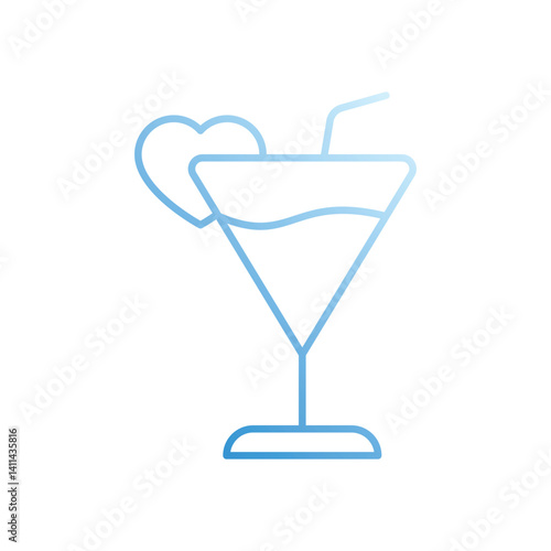 Cocktail  vector icon stock illustration