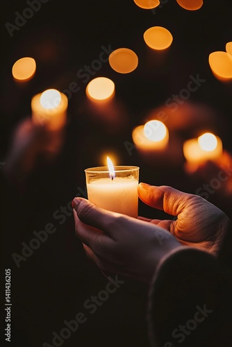 A candlelit vigil held on the night before Easter. People hold candles while listening to scripture readings. The mood is quiet and spiritual