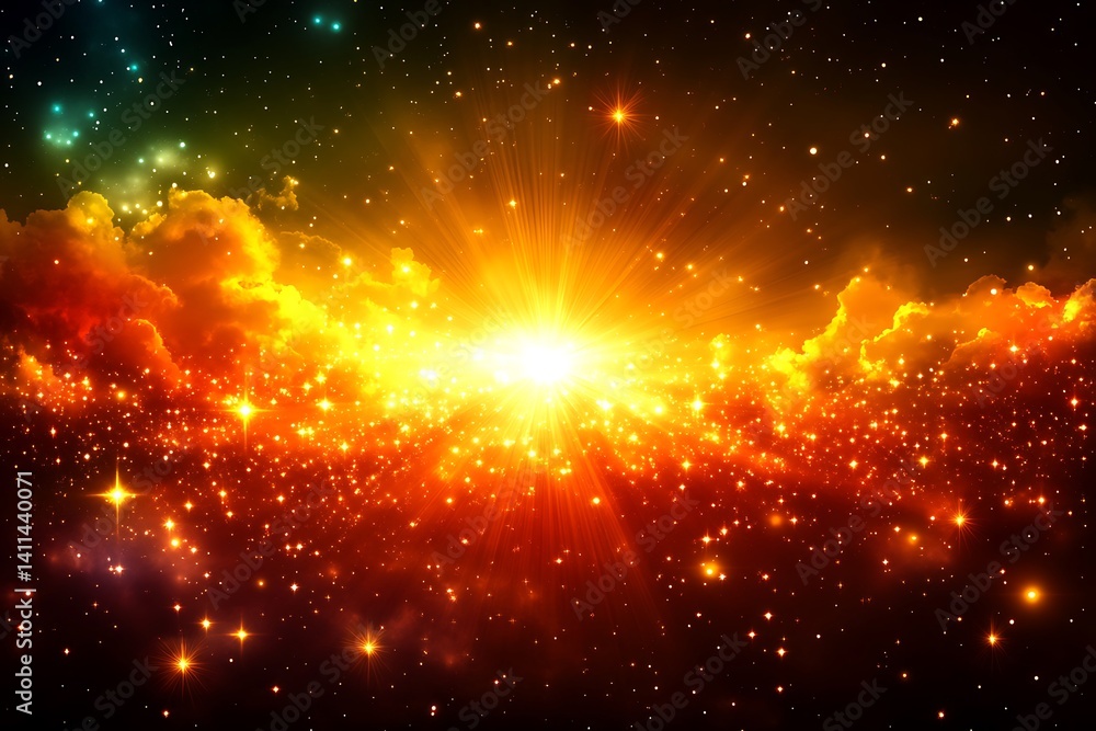 Fototapeta premium Space explosion, nebula, cosmic energy