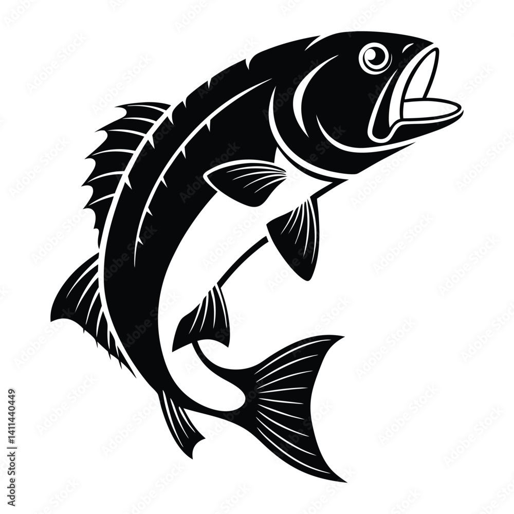 Fototapeta premium Powerful Fish Silhouette in Dramatic Pose