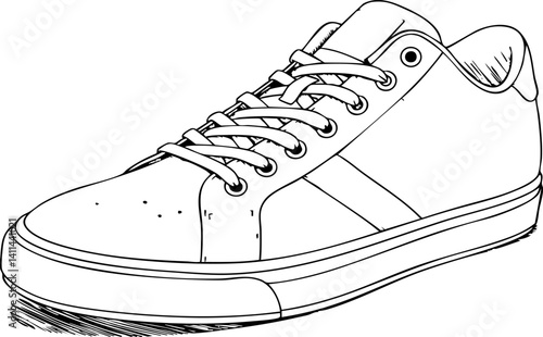 Sneaker Illustration Line Art Athletic Shoe Design