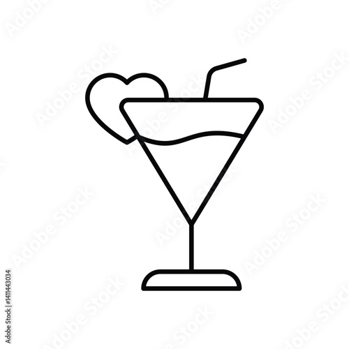 Cocktail  vector icon stock illustration