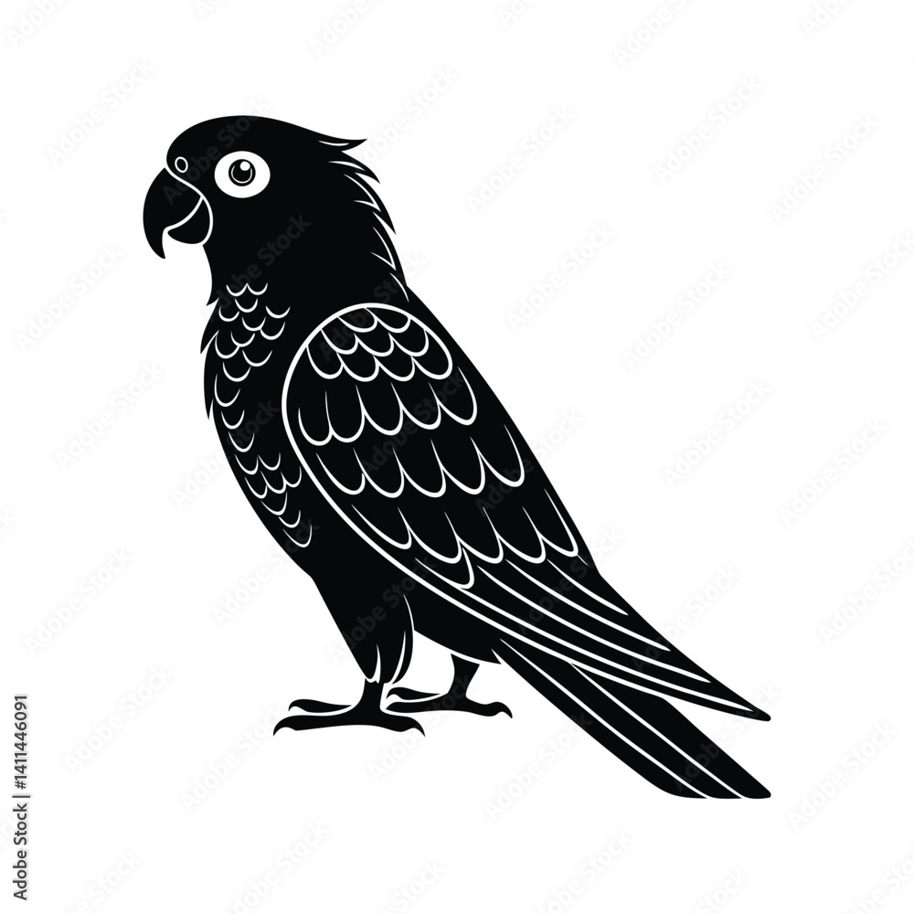 Fototapeta premium Lorikeet bird silhouette on a white background