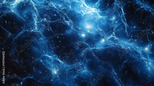 Wallpaper Mural Abstract Blue Cosmic Nebula Space Background Torontodigital.ca