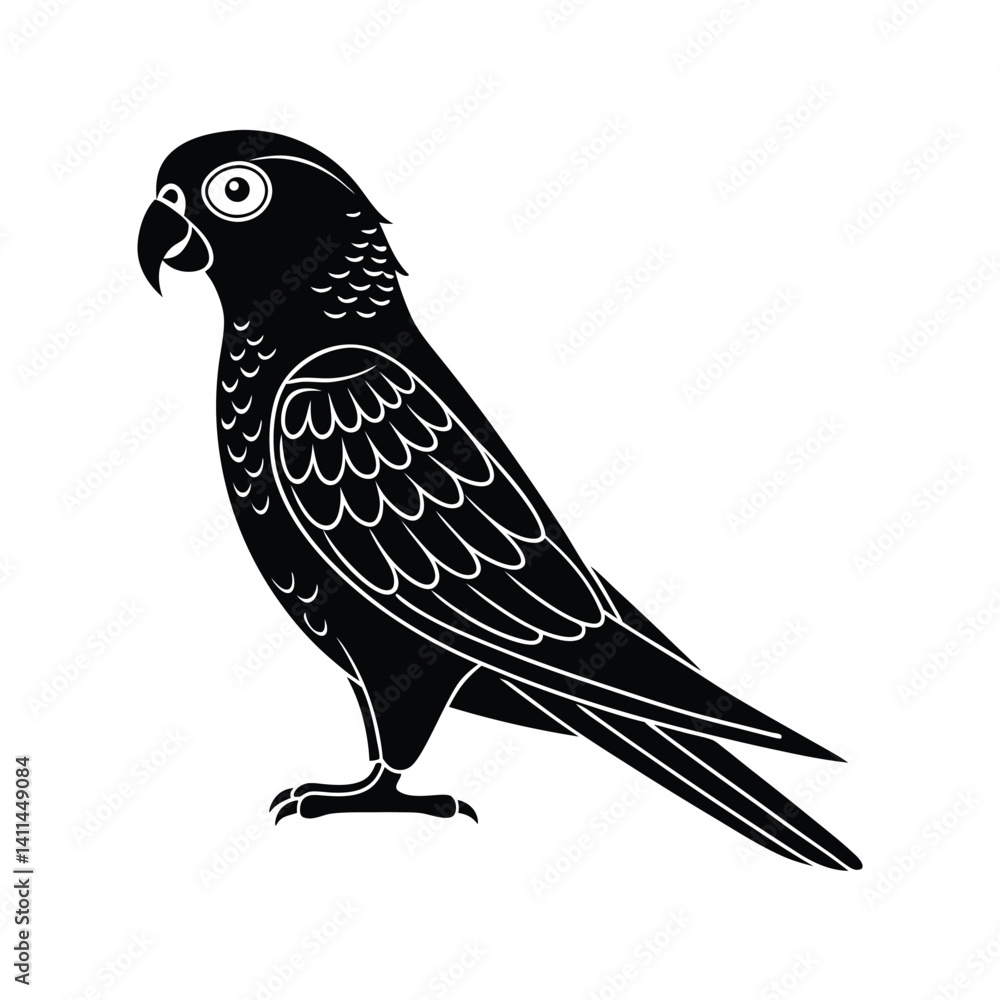 Obraz premium Lorikeet bird silhouette on a white background