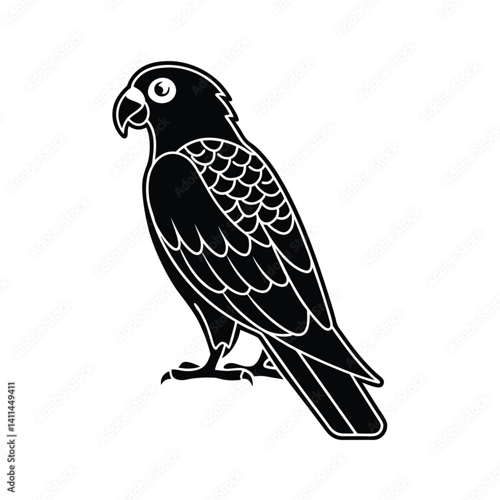 Fototapeta premium Lorikeet bird silhouette on a white background