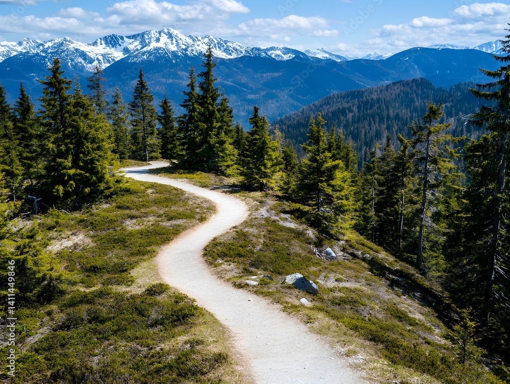Scenic Winding Trail Mountain Path Nature Hiking Scenic Winding Trail Mountain Path Nature Hiking