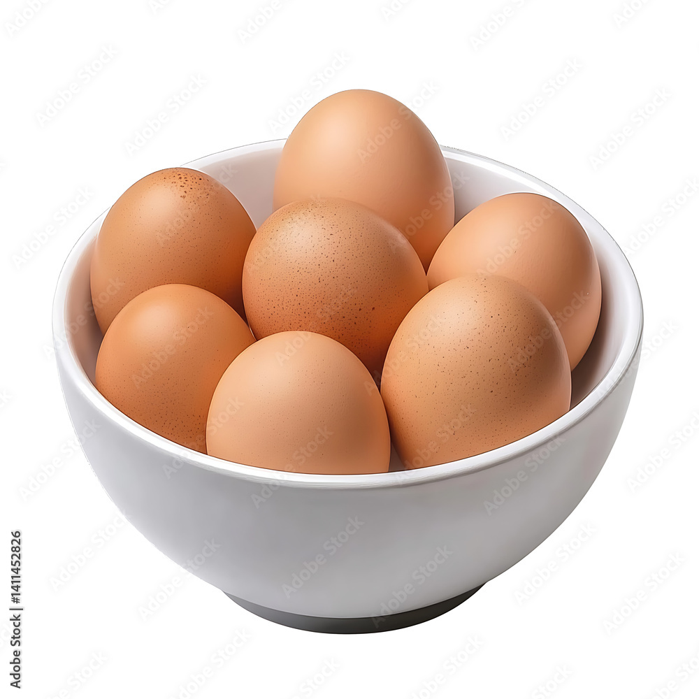 Brown Eggs in White Bowl on transparent background , png , cutout Fresh Farm Eggs Ready to Cook Brown Eggs in White Bowl on transparent background , png , cutout Fresh Farm Eggs Ready to Cook