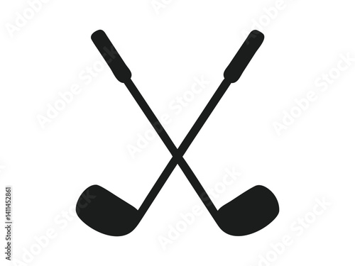 Crossed Golf Clubs Silhouette: Iconic Golf Symbol