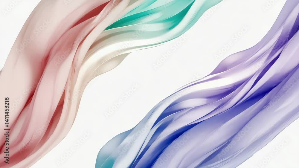 Abstract background with colorful flowing transparent waves Abstract background with colorful flowing transparent waves