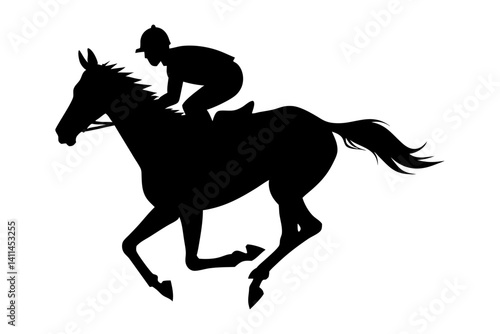 Horse race vector silhouette
