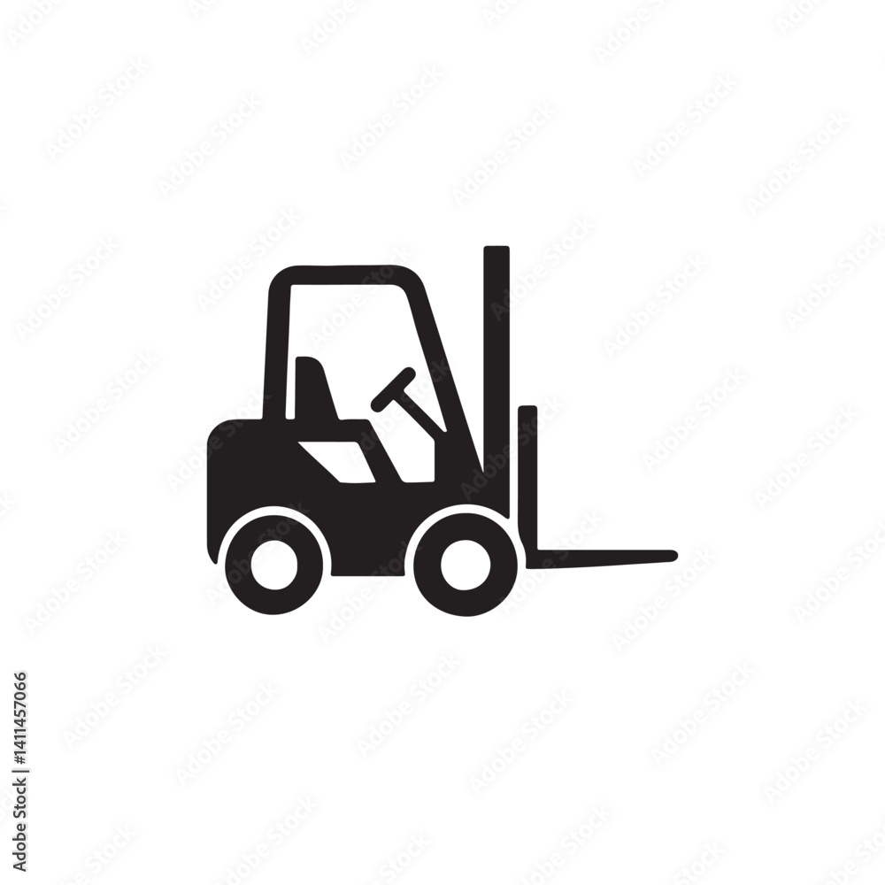 Naklejka premium forklift truck and forklift