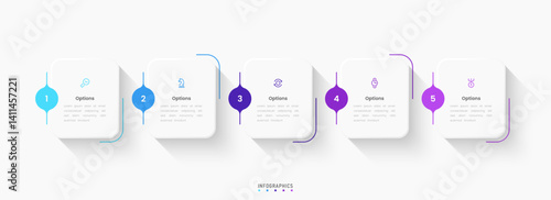 Vector Infographic label design template with icons and 5 options or steps. Can be used for process diagram, presentations, workflow layout, banner, flow chart, info graph.