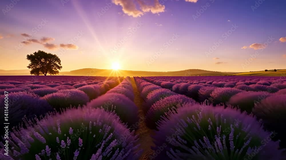 Breathtaking view of closeup lavender flowers on summer field on sunset Breathtaking view of closeup lavender flowers on summer field on sunset