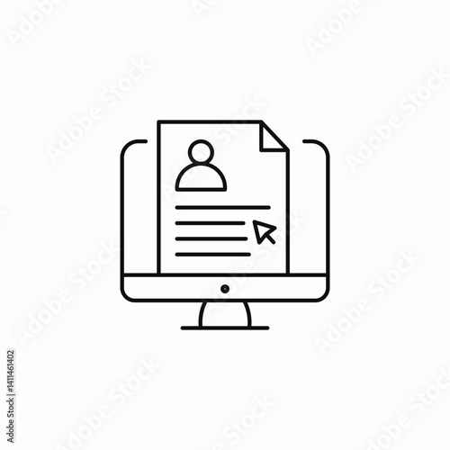 digital resume icon sign vector