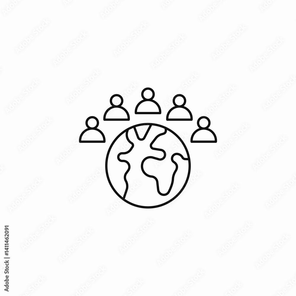 Obraz premium global community icon sign vector