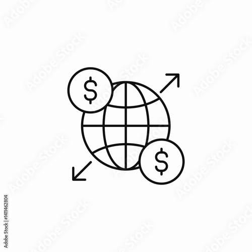 international money transfer icon sign vector