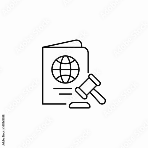 legal passport icon sign vector