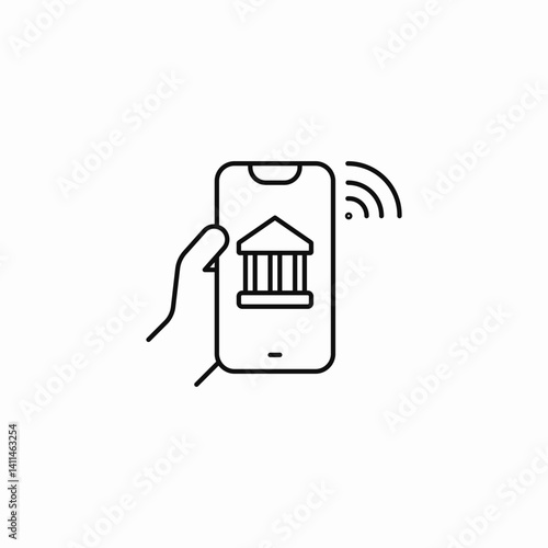 mobile banking icon sign vector