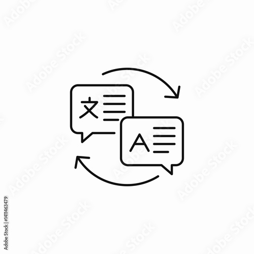 multilingual exchange icon sign vector