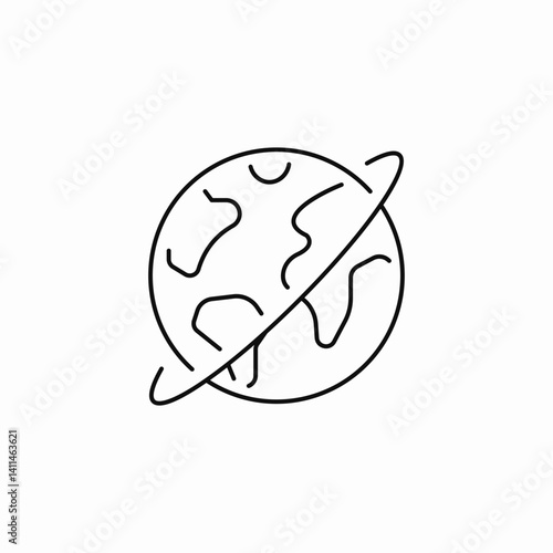 orbiting world icon sign vector