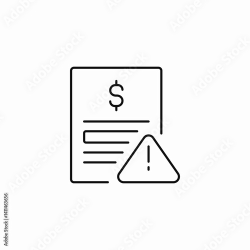 overdue payment alert icon sign vector