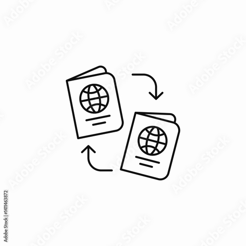 passport exchange icon sign vector